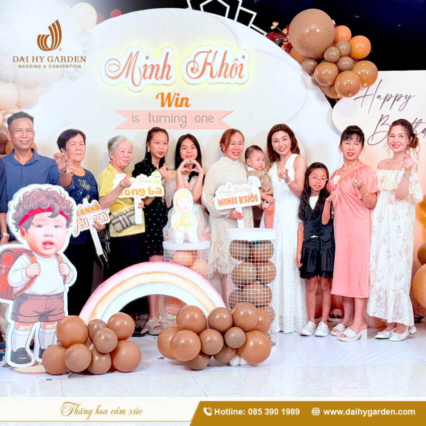 Concept Sinh Nhật “Rồng Nâu Cool Ngầu” Của Bé Yêu Tại Đại Hỷ Garden